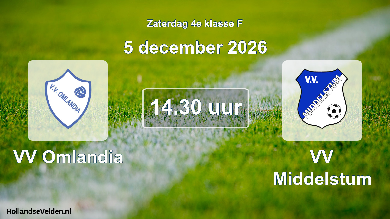 Geplande wedstrijd: VV Omlandia - VV Middelstum (5 december 2026)