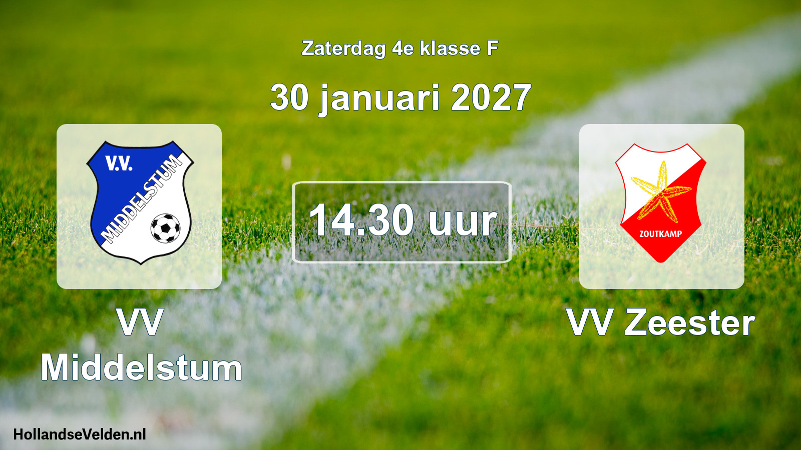 Scheduled Match: VV Middelstum - VV Zeester (30 January 2027)
