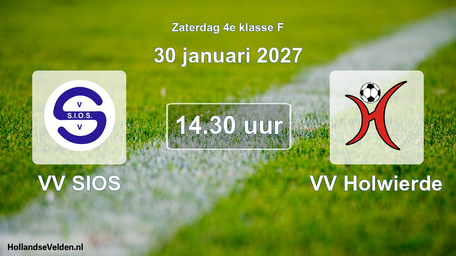 Geplande wedstrijd: VV SIOS - VV Holwierde (30 januari 2027)