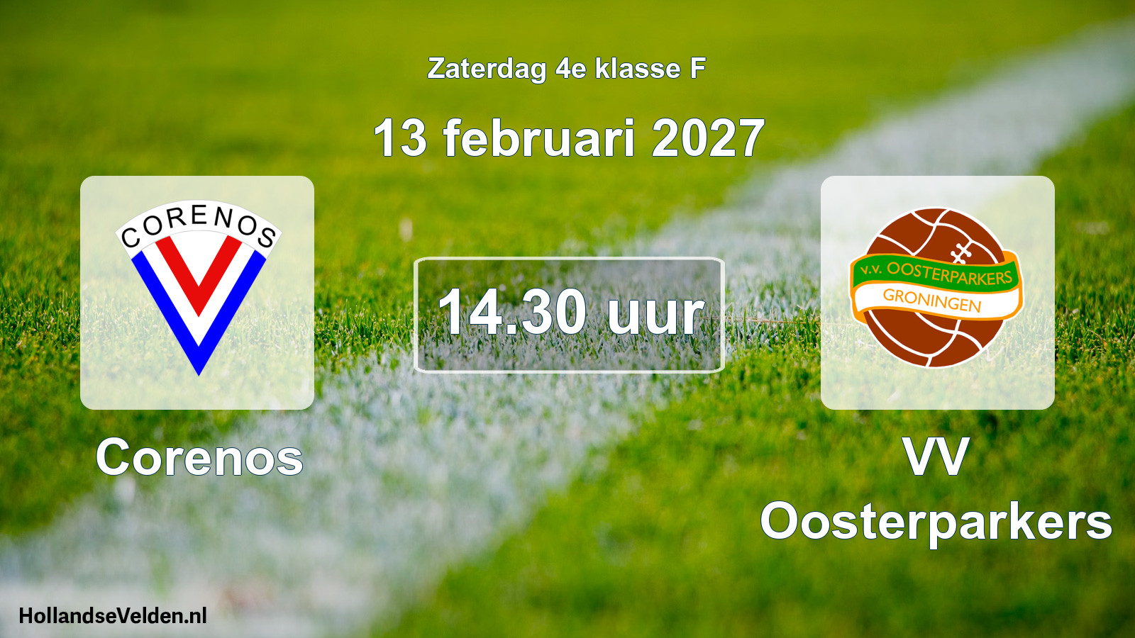 Geplande wedstrijd: Corenos - VV Oosterparkers (13 februari 2027)