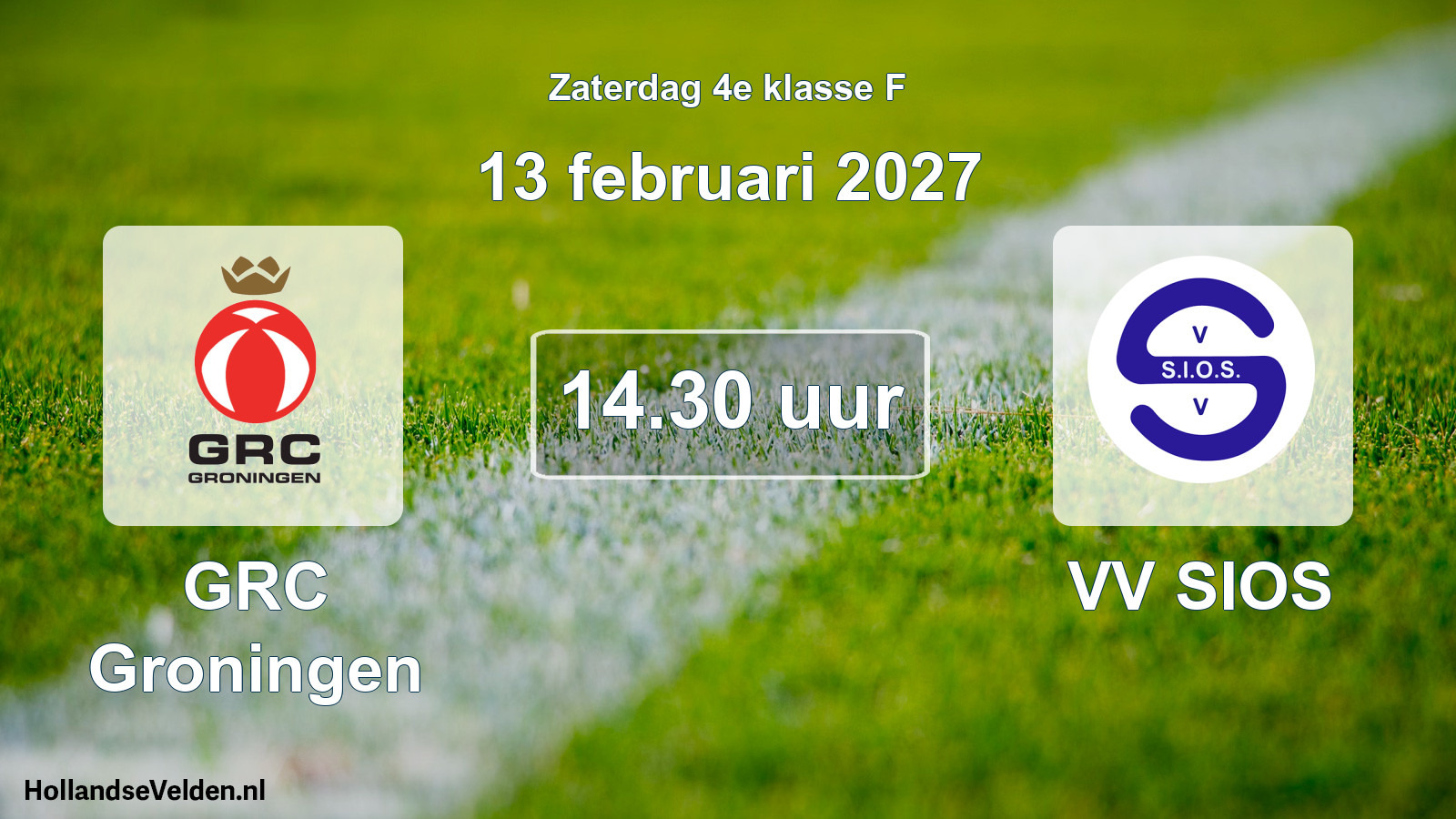 Geplande wedstrijd: VV Groningen - VV SIOS (13 februari 2027)