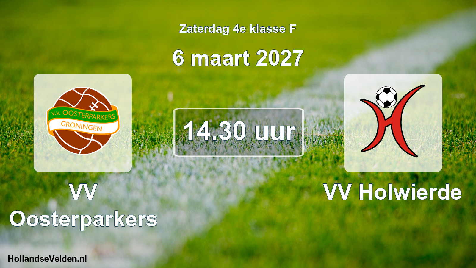Geplande wedstrijd: VV Oosterparkers - VV Holwierde (6 maart 2027)