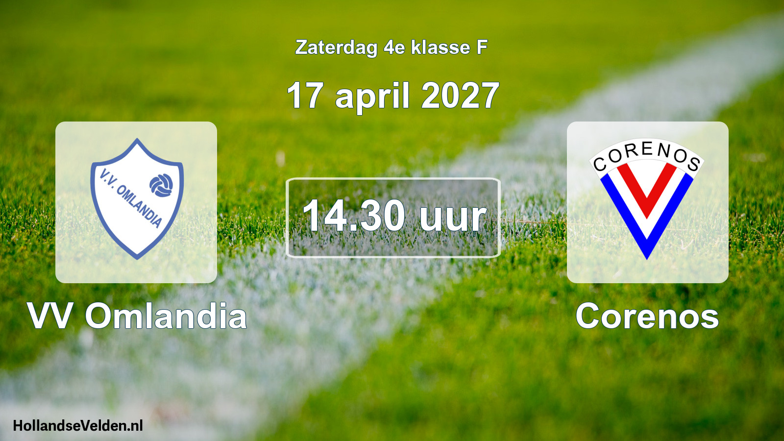 Geplande wedstrijd: VV Omlandia - Corenos (17 april 2027)