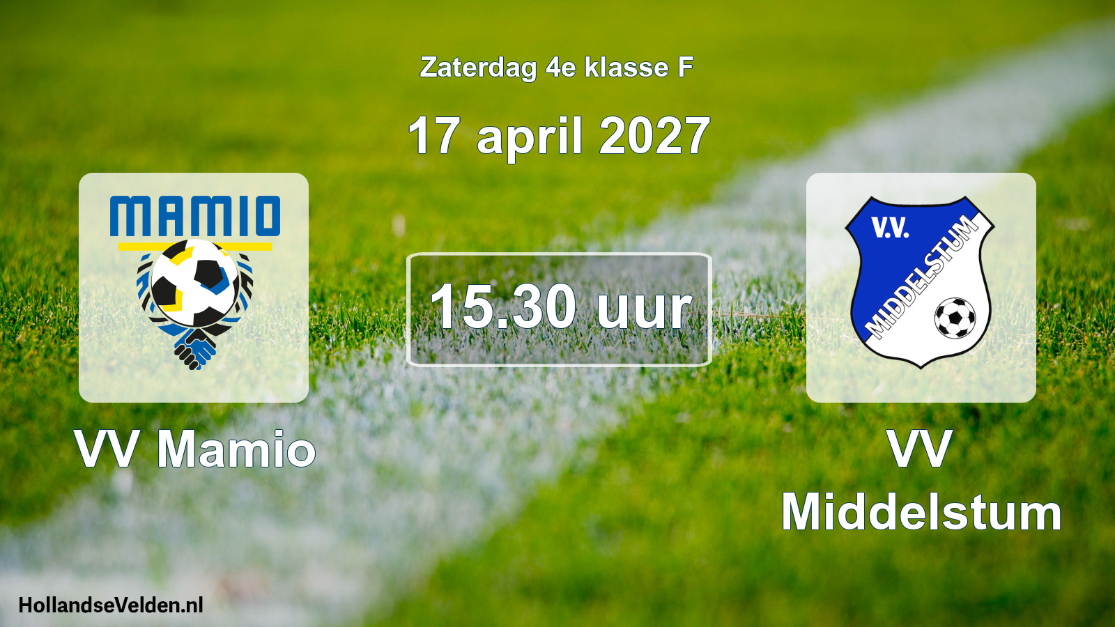 Geplande wedstrijd: VV Mamio - VV Middelstum (17 april 2027)