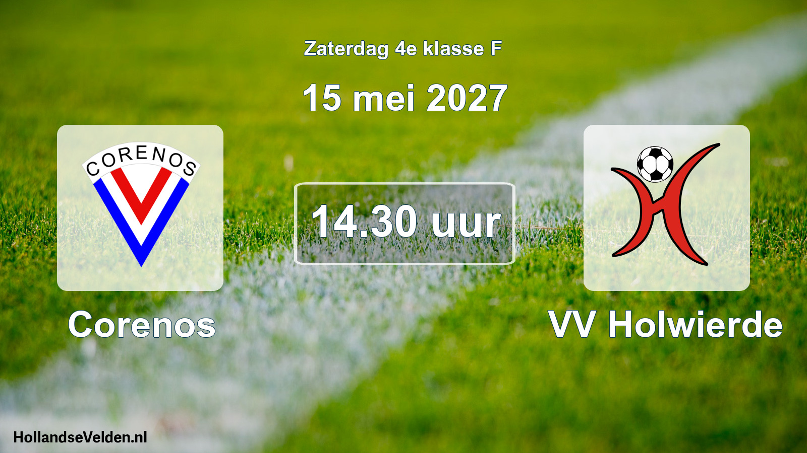 Geplande wedstrijd: Corenos - VV Holwierde (15 mei 2027)