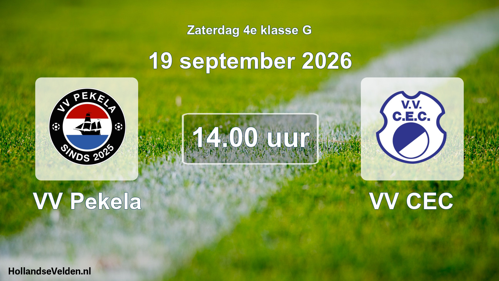 Geplande wedstrijd: VV Pekela - VV CEC (19 september 2026)