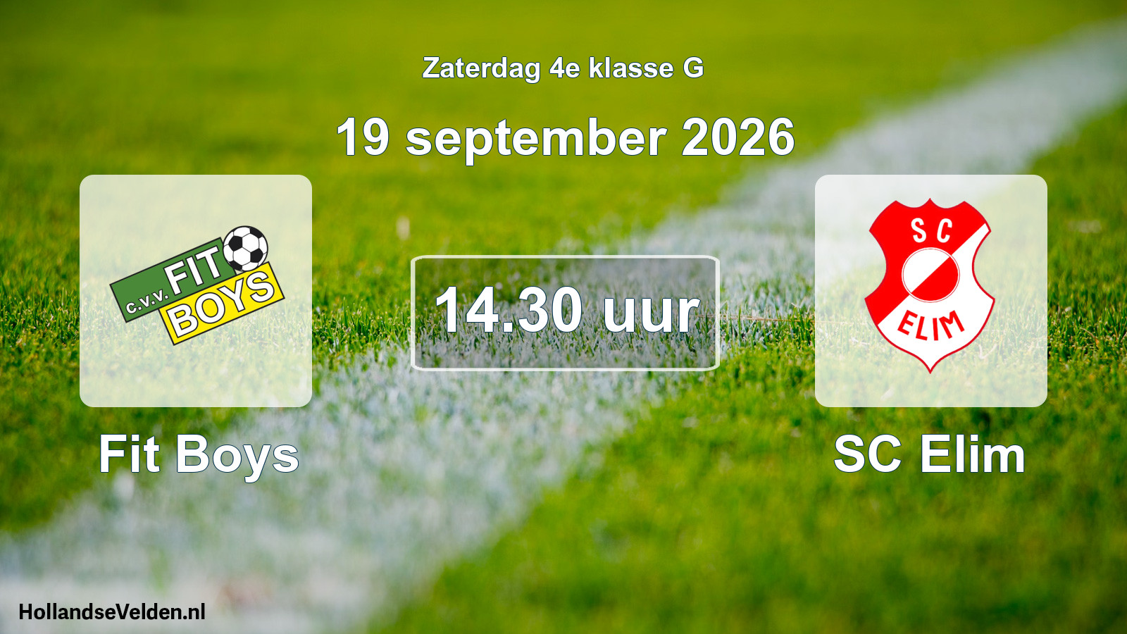 Geplande wedstrijd: Fit Boys - SC Elim (19 september 2026)
