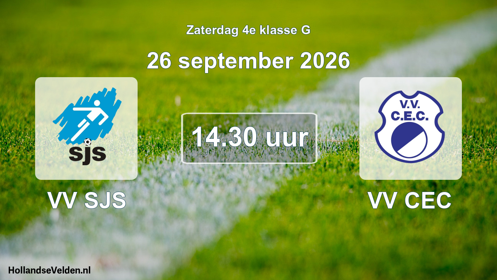 Geplande wedstrijd: VV SJS - VV CEC (26 september 2026)