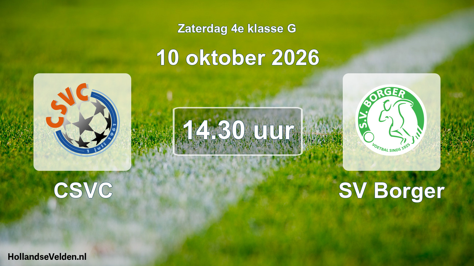 Geplande wedstrijd: CSVC - SV Borger (10 oktober 2026)