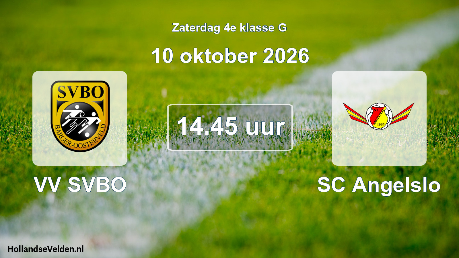 Geplande wedstrijd: VV SVBO - SC Angelslo (10 oktober 2026)
