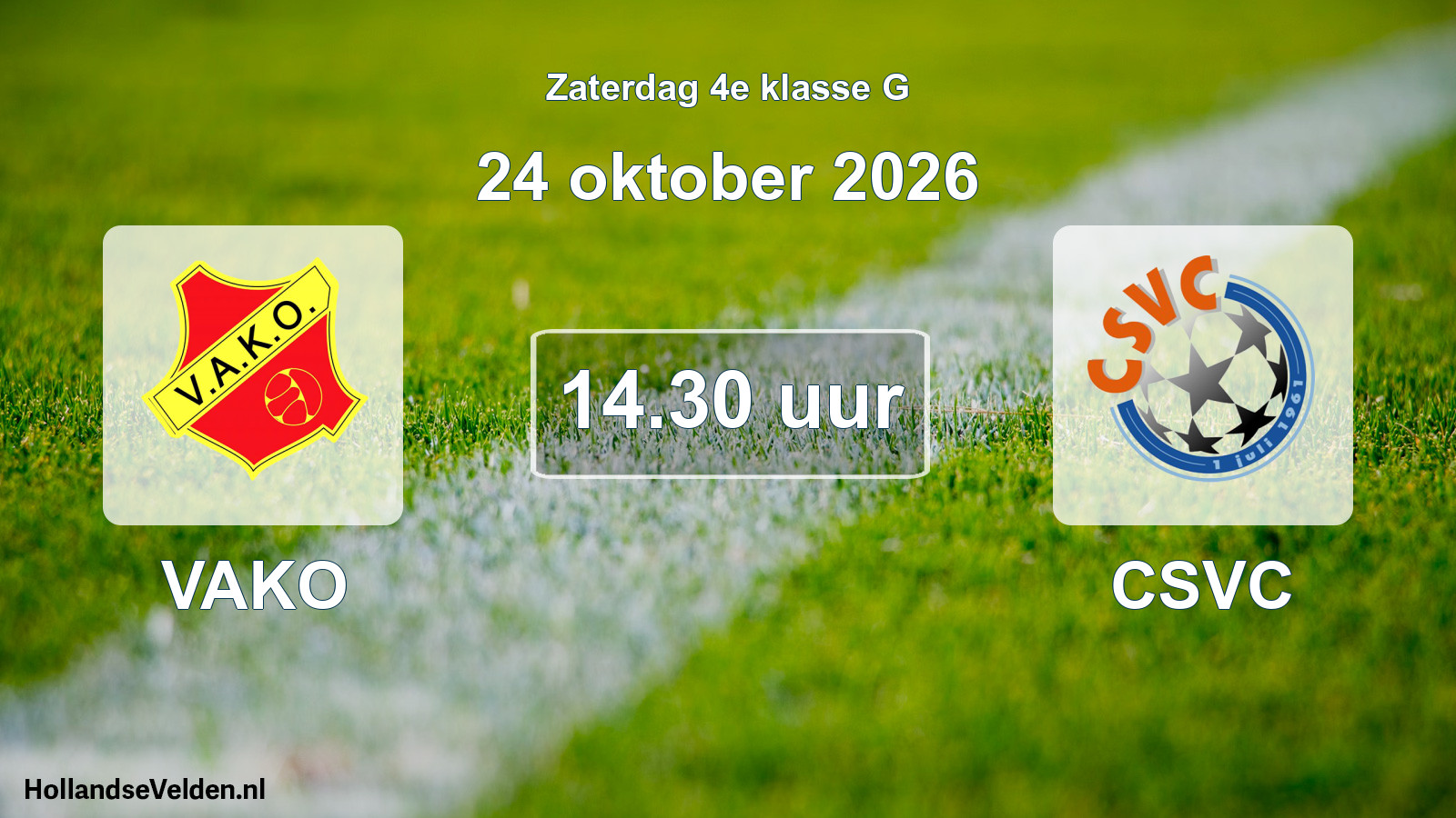 Geplande wedstrijd: VAKO - CSVC (24 oktober 2026)