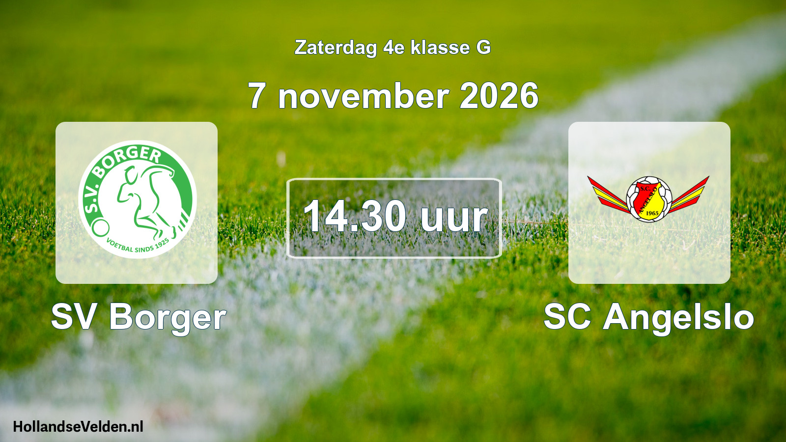 Geplande wedstrijd: SV Borger - SC Angelslo (7 november 2026)