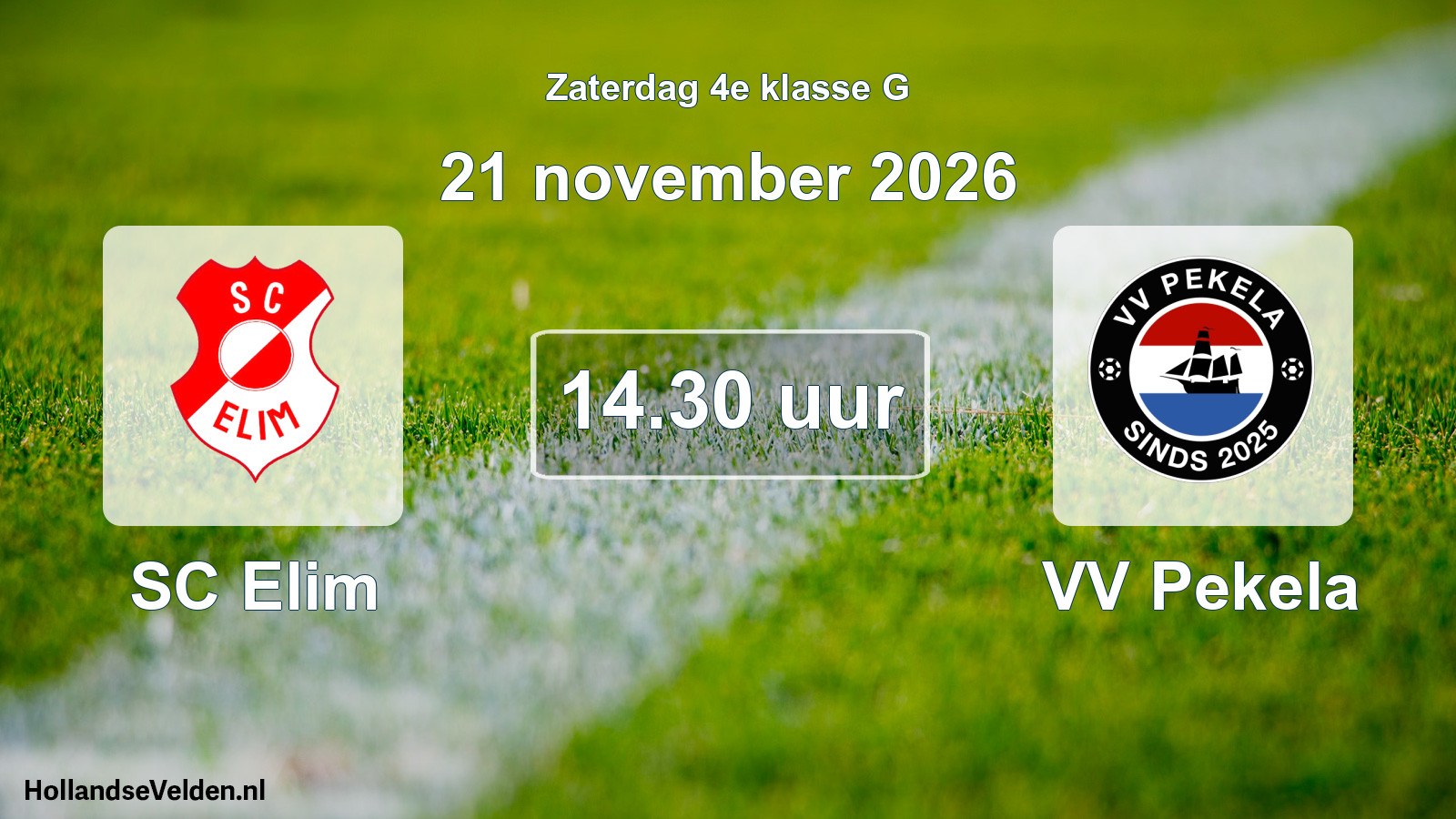 Geplande wedstrijd: SC Elim - VV Pekela (21 november 2026)