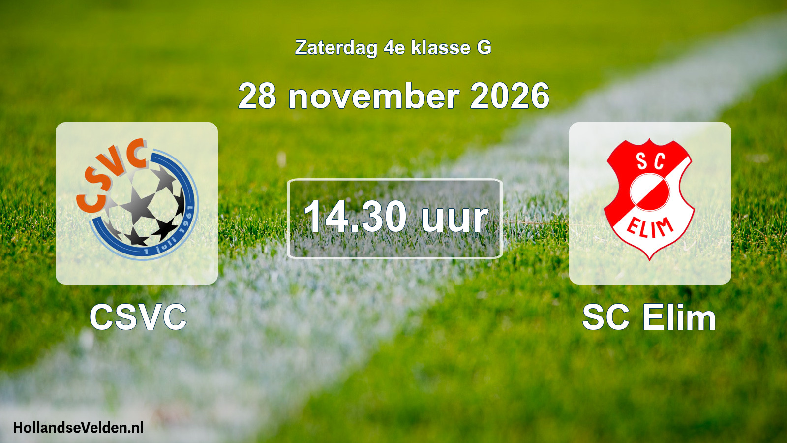 Geplande wedstrijd: CSVC - SC Elim (28 november 2026)