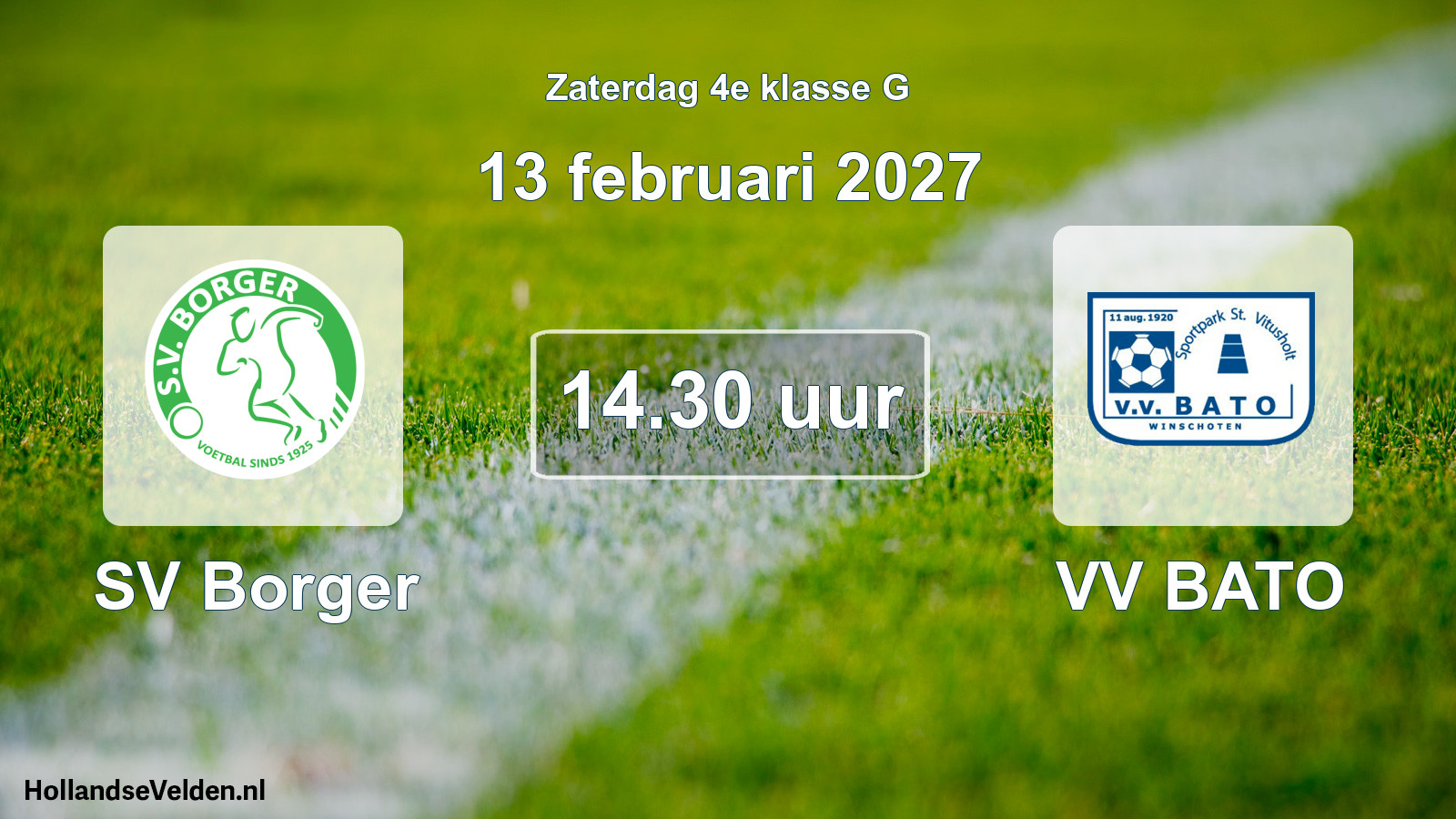 Scheduled Match: SV Borger - VV BATO (13 February 2027)