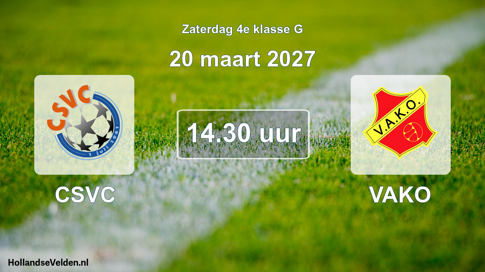 Geplande wedstrijd: CSVC - VAKO (20 maart 2027)