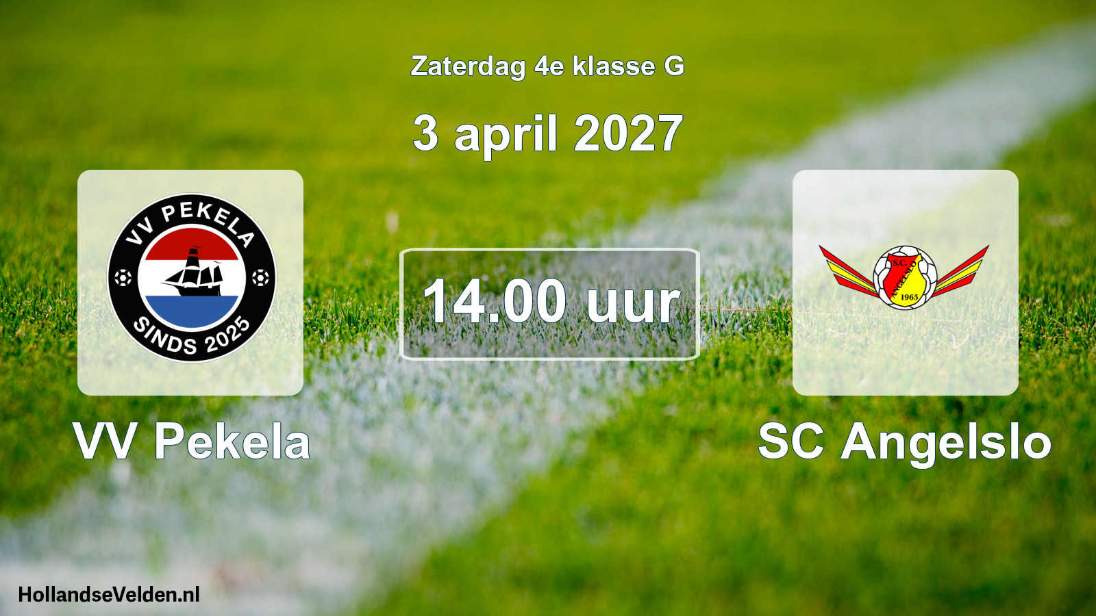Geplande wedstrijd: VV Pekela - SC Angelslo (3 april 2027)