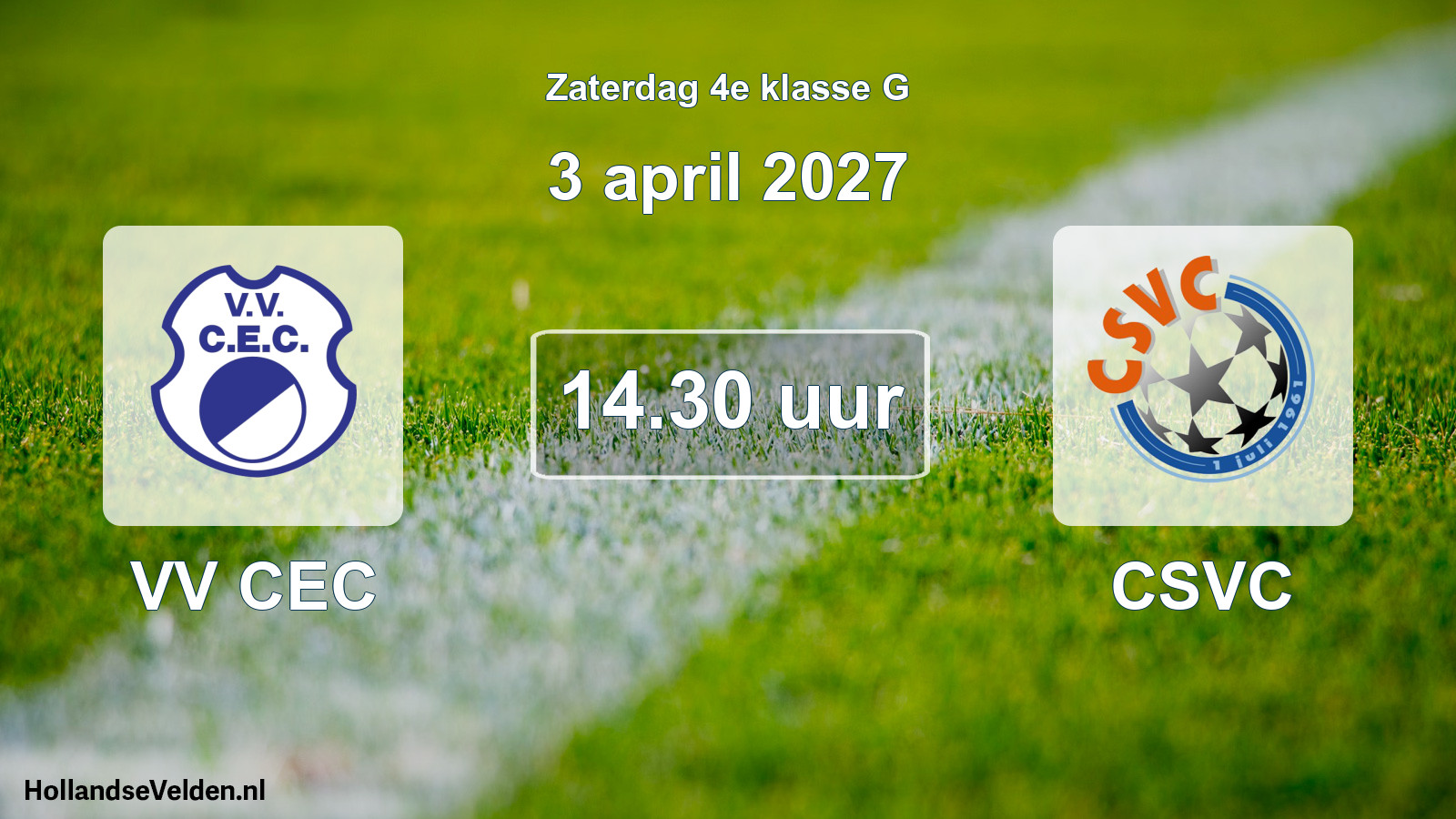 Geplande wedstrijd: VV CEC - CSVC (3 april 2027)
