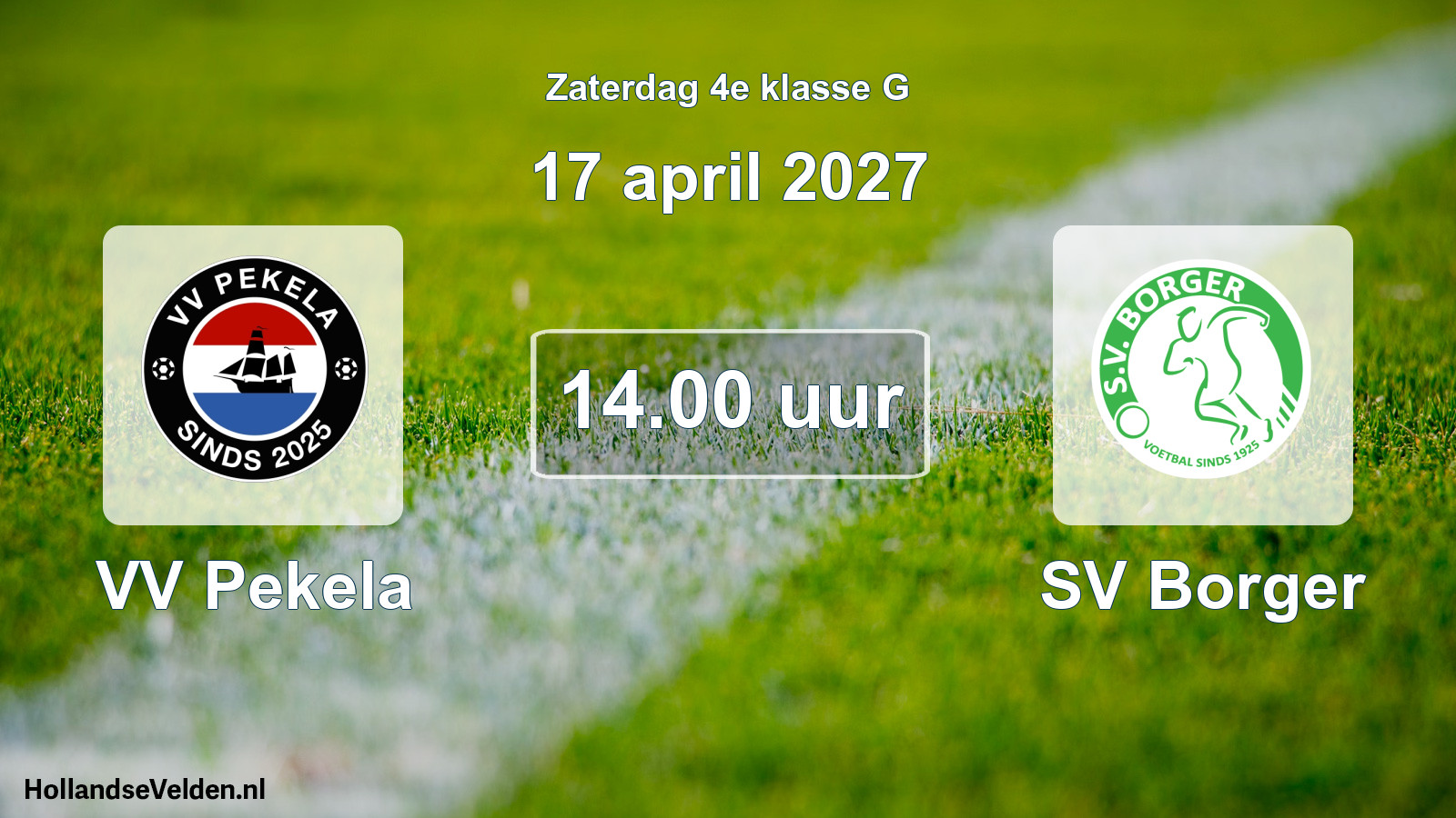 Geplande wedstrijd: VV Pekela - SV Borger (17 april 2027)