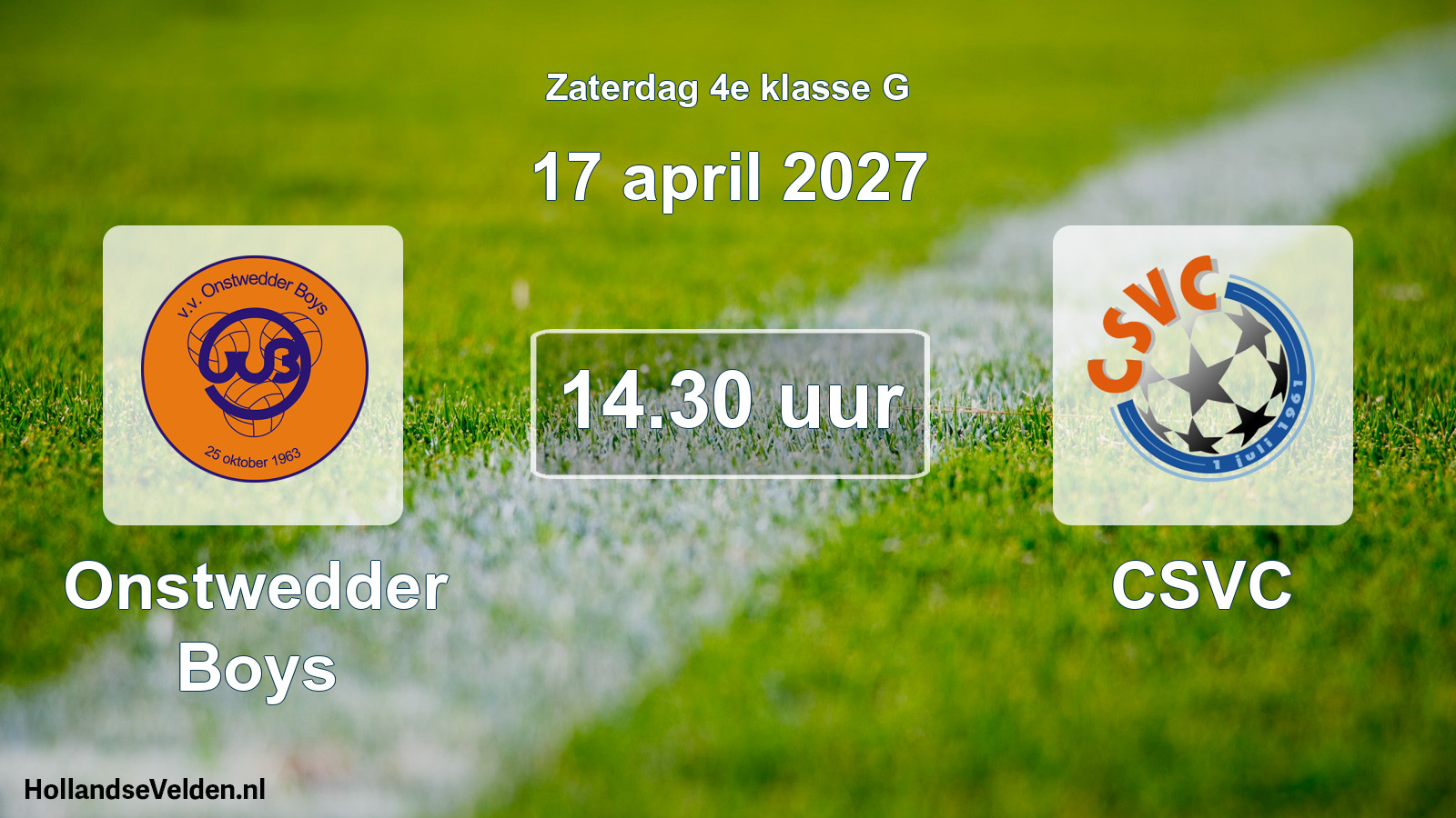 Scheduled Match: Onstwedder Boys - CSVC (17 April 2027)