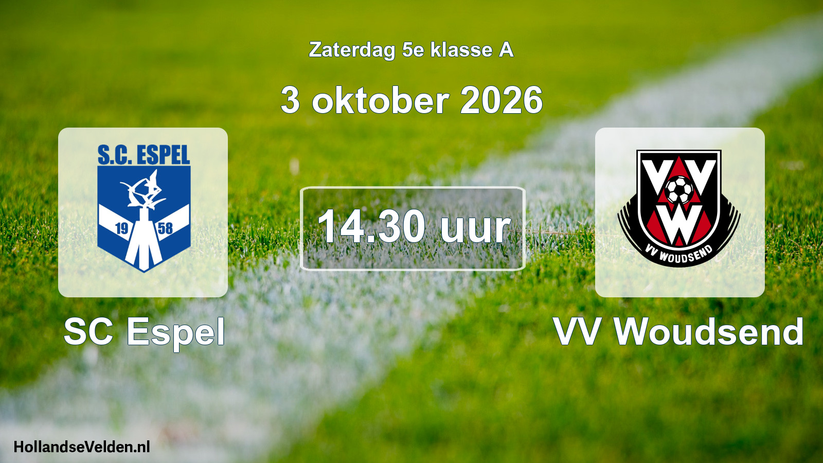 Geplande wedstrijd: SC Espel - VV Woudsend (3 oktober 2026)