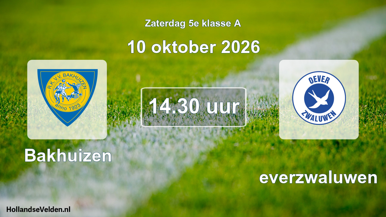 Geplande wedstrijd: Bakhuizen - Oeverzwaluwen (10 oktober 2026)