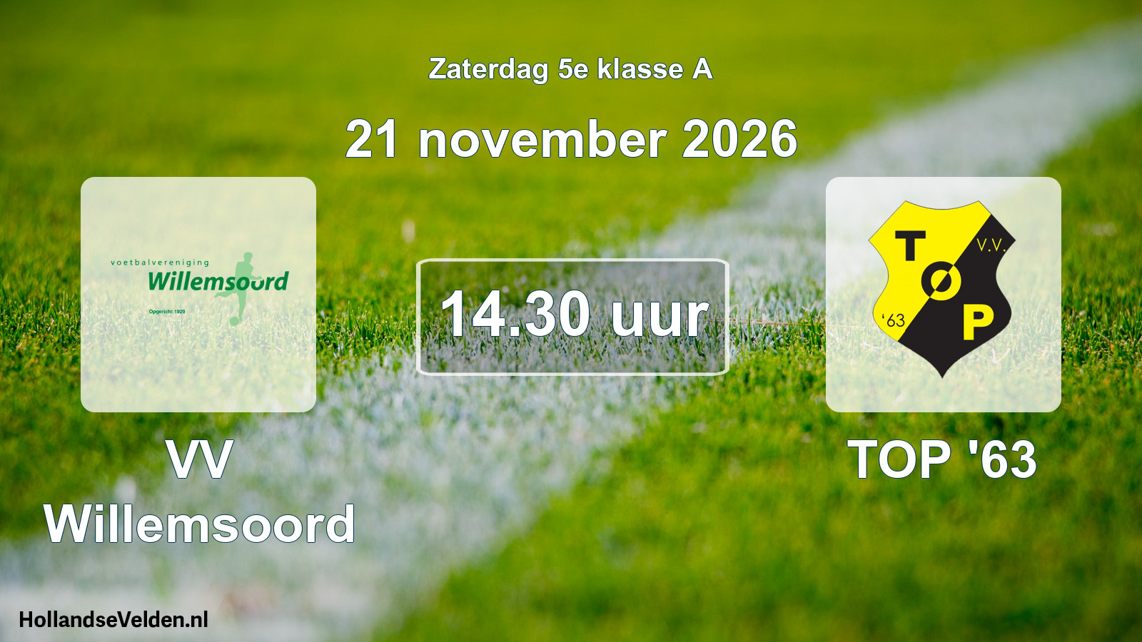 Geplande wedstrijd: VV Willemsoord - TOP '63 (21 november 2026)