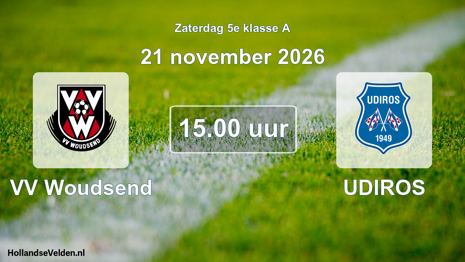 Geplande wedstrijd: VV Woudsend - UDIROS (21 november 2026)