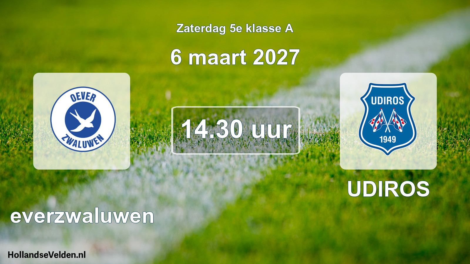 Geplande wedstrijd: Oeverzwaluwen - UDIROS (6 maart 2027)