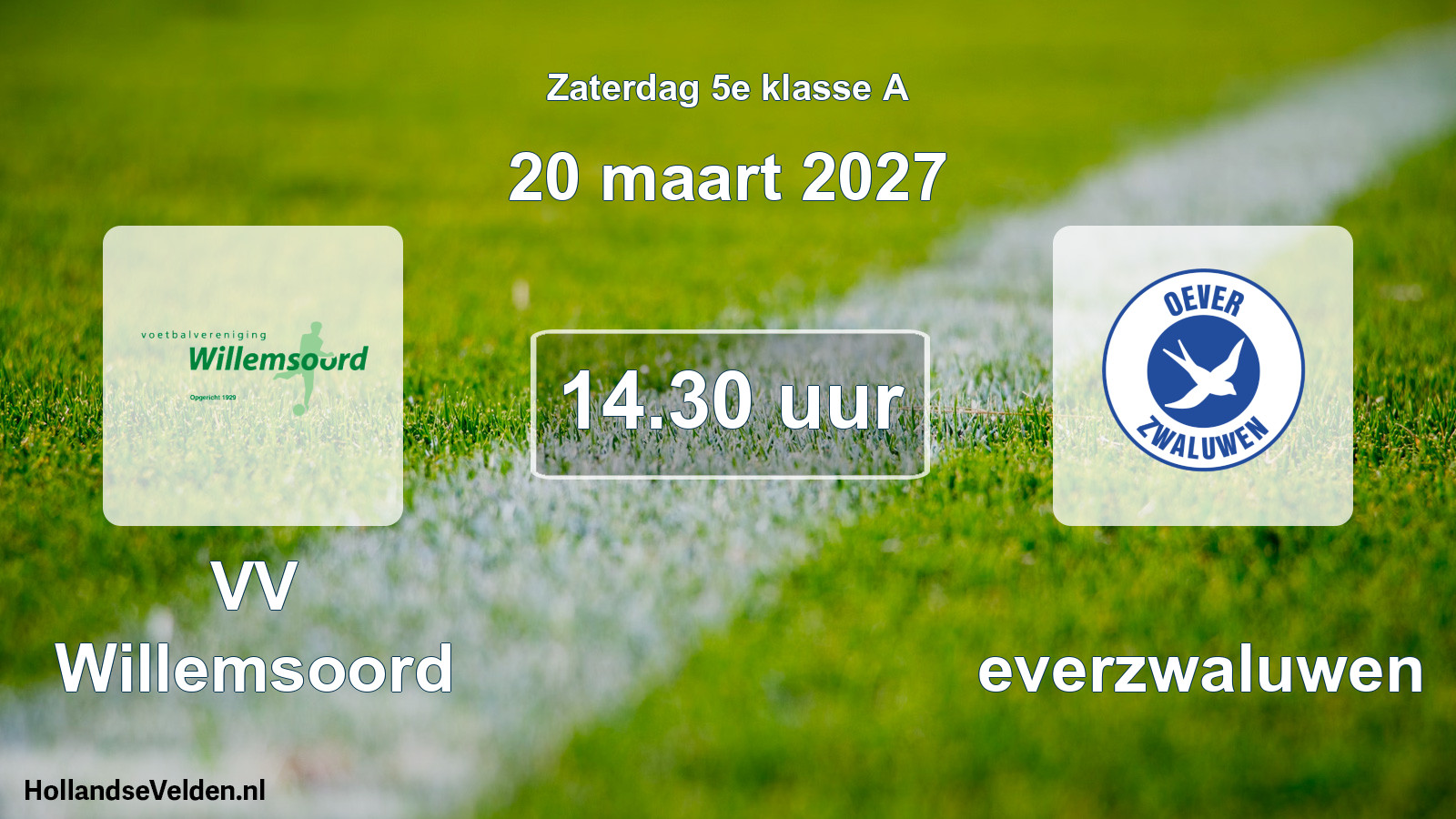 Geplande wedstrijd: VV Willemsoord - Oeverzwaluwen (20 maart 2027)