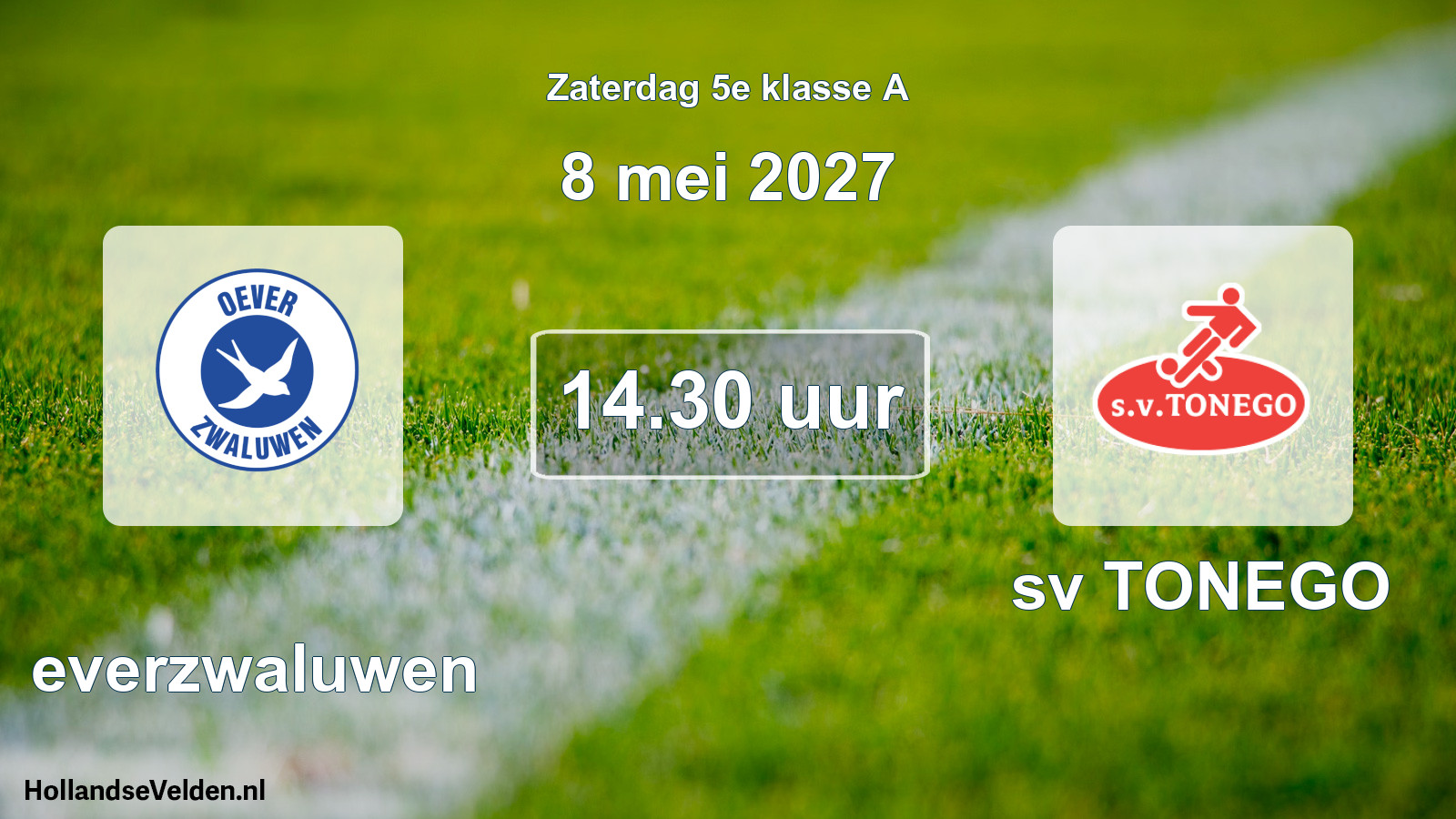 Geplande wedstrijd: Oeverzwaluwen - sv TONEGO (8 mei 2027)