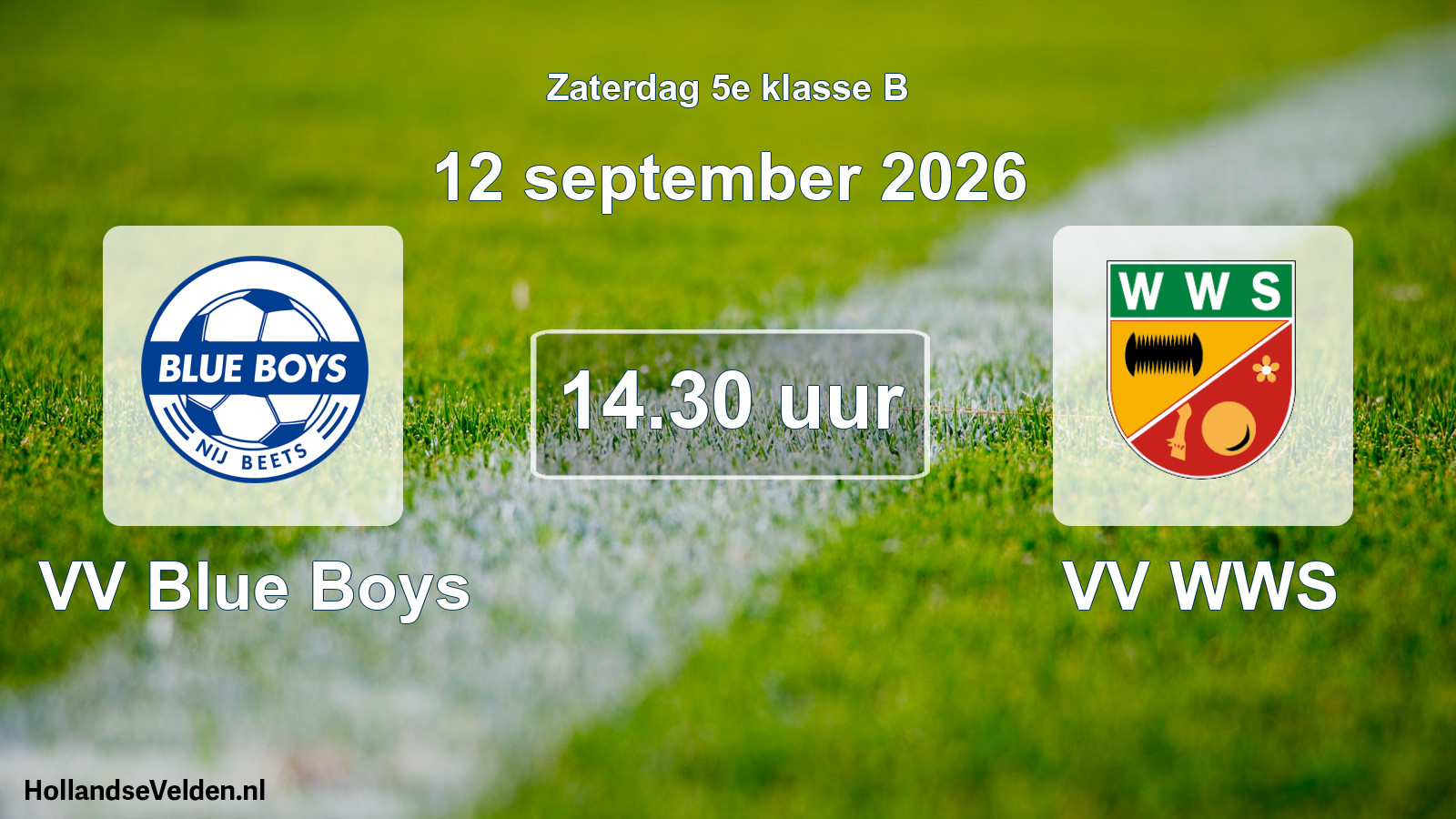 Geplande wedstrijd: VV Blue Boys - VV WWS (12 september 2026)