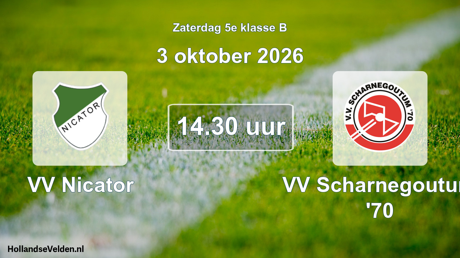 Geplande wedstrijd: VV Nicator - VV Scharnegoutum '70 (3 oktober 2026)