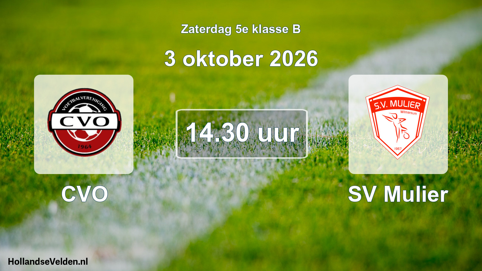 Geplande wedstrijd: CVO - SV Mulier (3 oktober 2026)