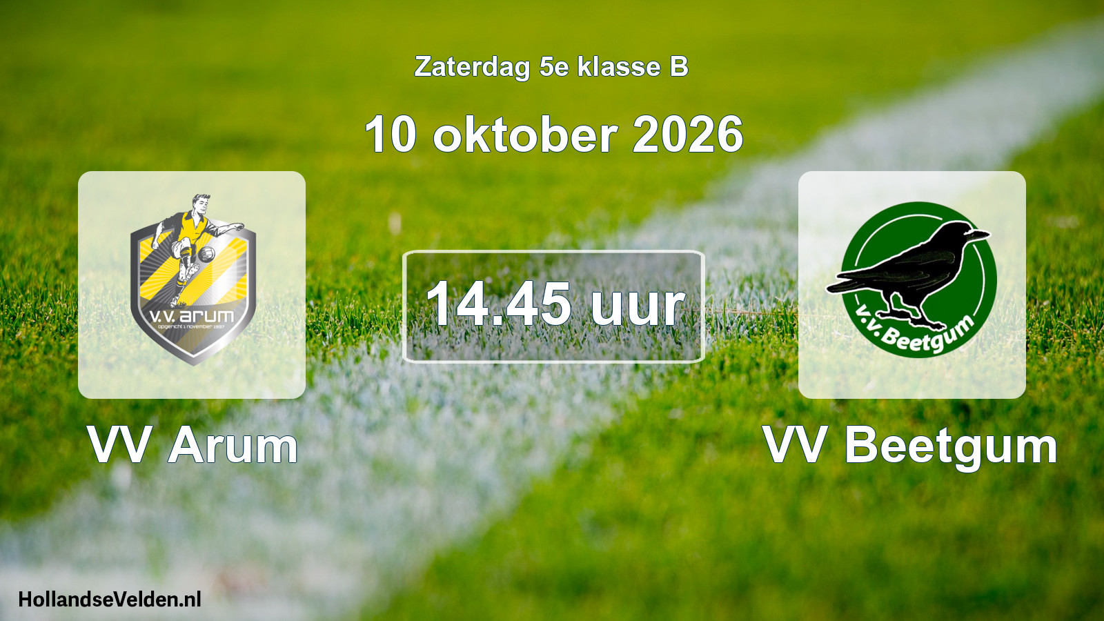Geplande wedstrijd: VV Arum - VV Beetgum (10 oktober 2026)