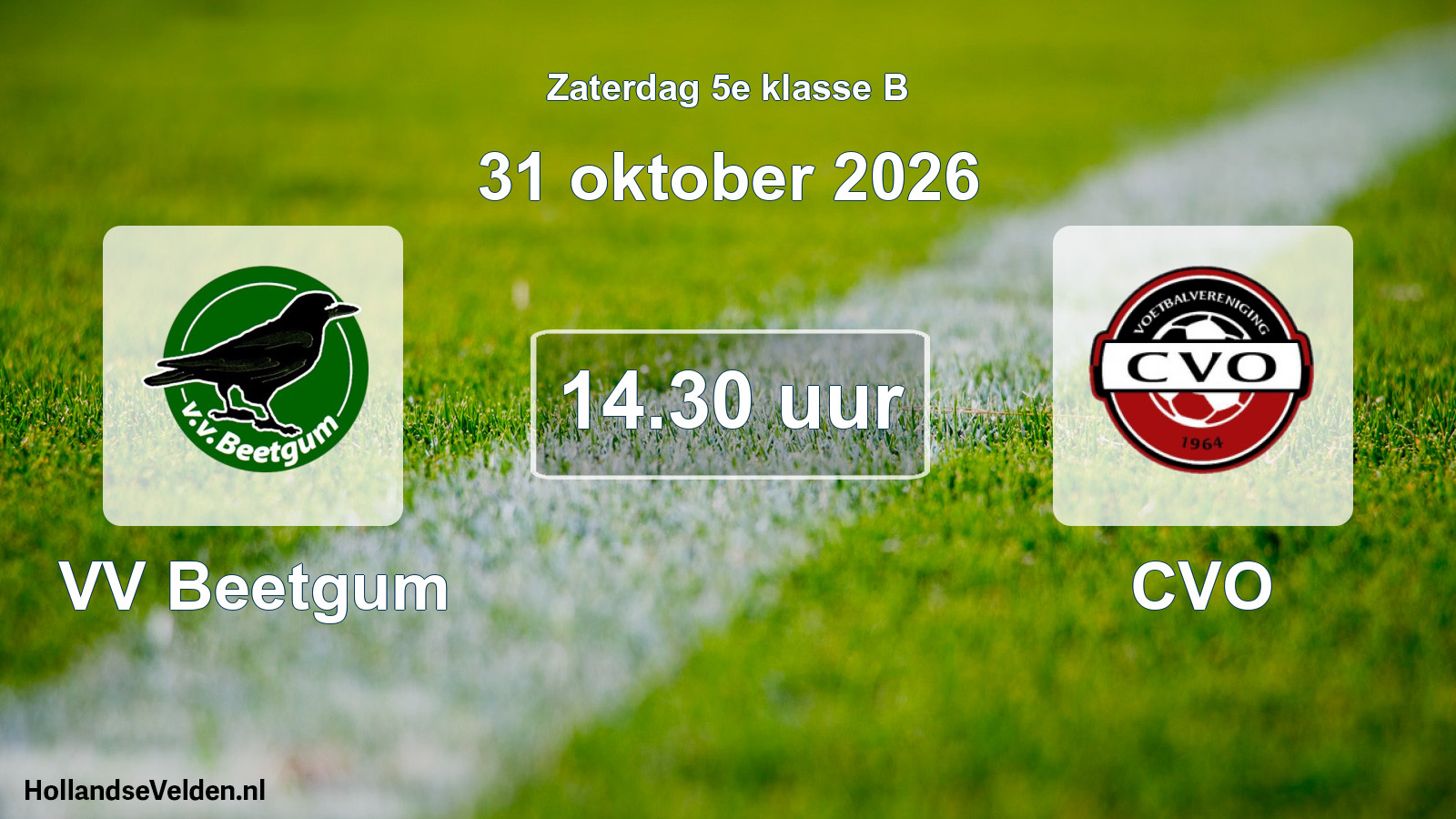 Geplande wedstrijd: VV Beetgum - CVO (31 oktober 2026)
