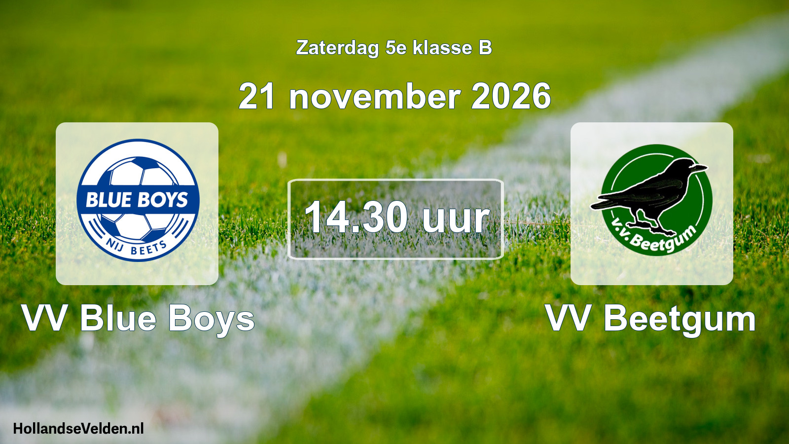 Geplande wedstrijd: VV Blue Boys - VV Beetgum (21 november 2026)