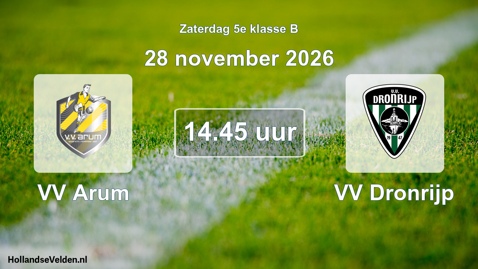 Geplande wedstrijd: VV Arum - VV Dronrijp (28 november 2026)