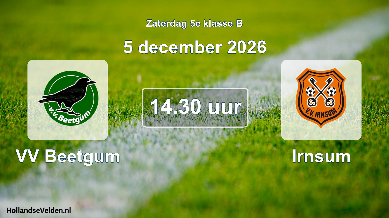 Geplande wedstrijd: VV Beetgum - Irnsum (5 december 2026)