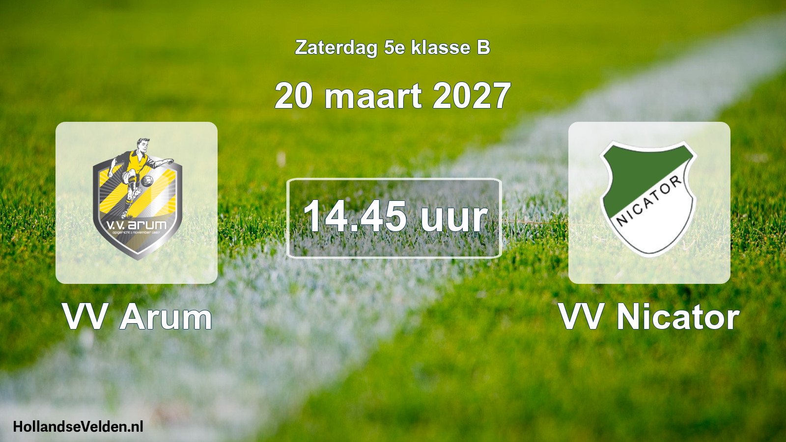Geplande wedstrijd: VV Arum - VV Nicator (20 maart 2027)