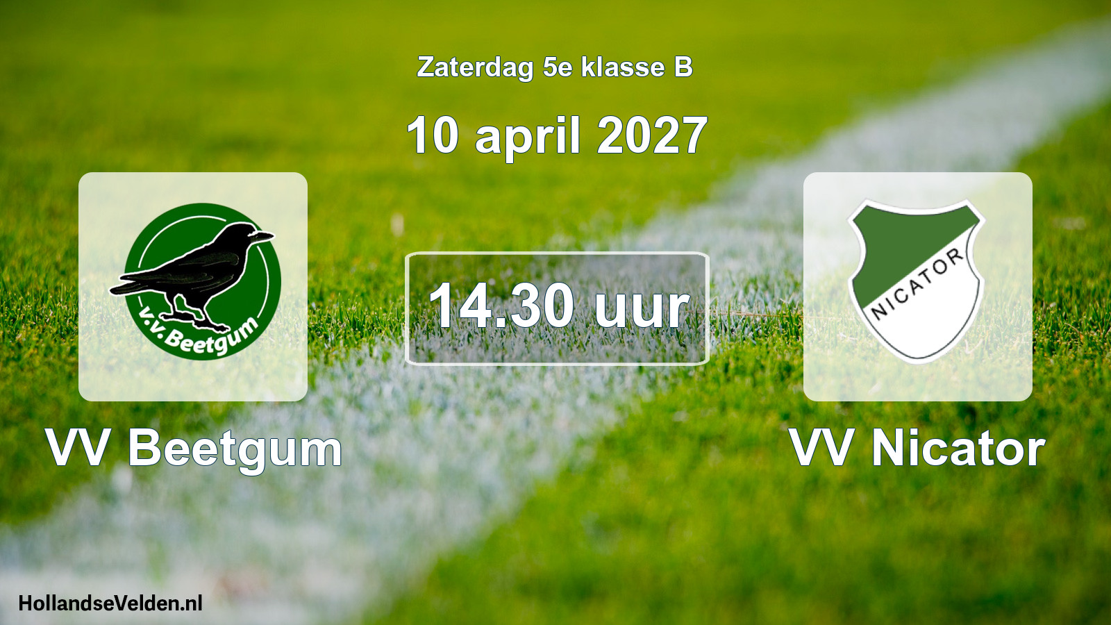 Geplande wedstrijd: VV Beetgum - VV Nicator (10 april 2027)