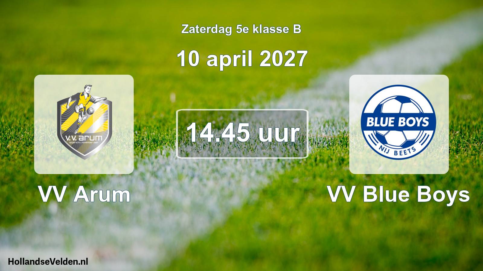 Geplande wedstrijd: VV Arum - VV Blue Boys (10 april 2027)