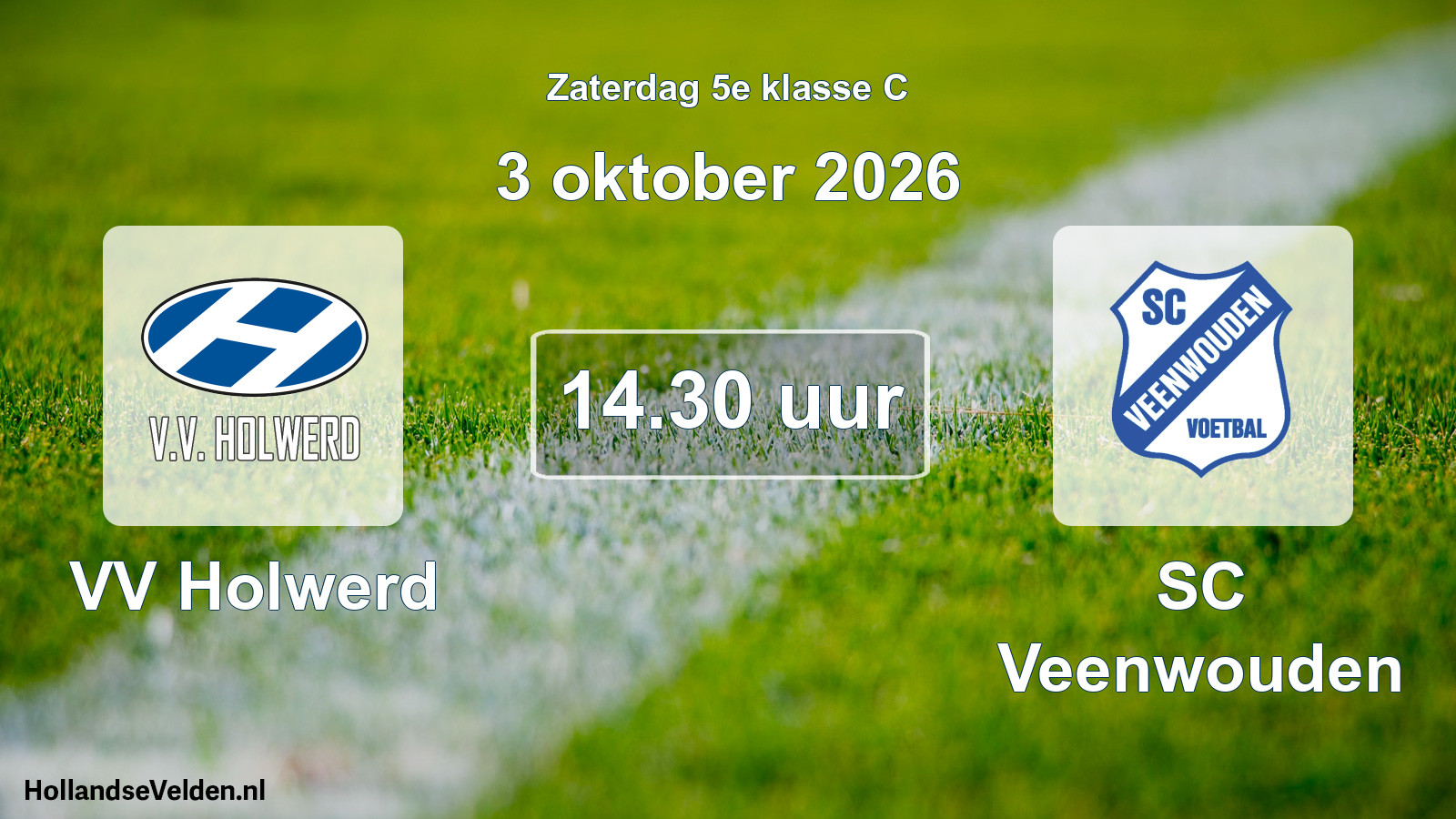 Geplande wedstrijd: VV Holwerd - SC Veenwouden (3 oktober 2026)