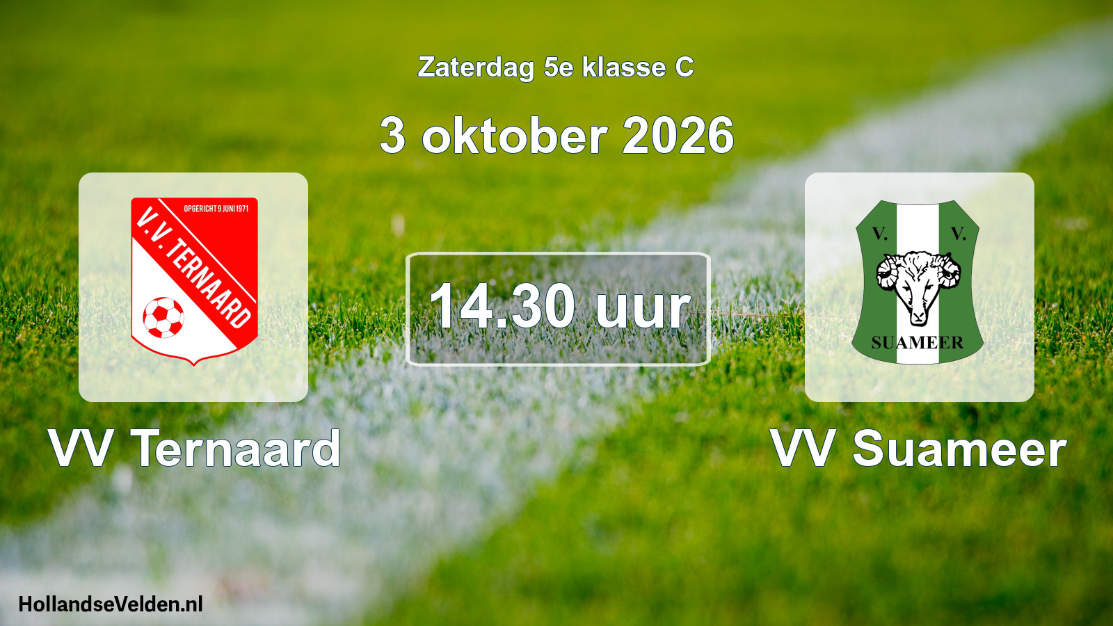 Geplande wedstrijd: VV Ternaard - VV Suameer (3 oktober 2026)