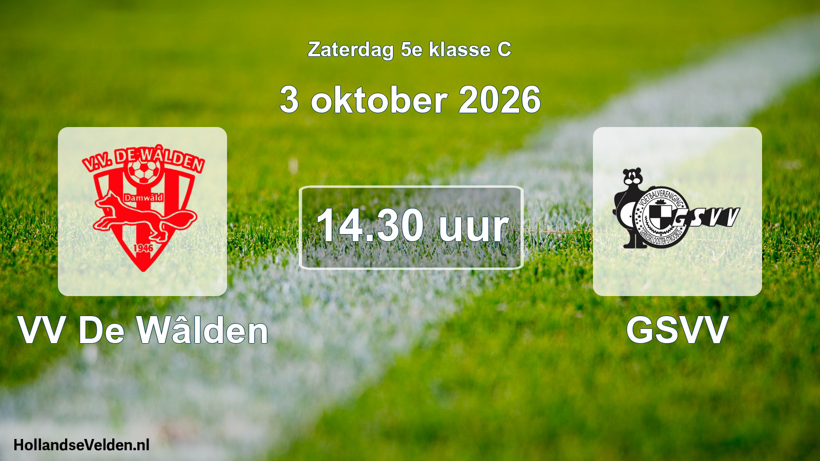 Geplande wedstrijd: VV De Wâlden - GSVV (3 oktober 2026)