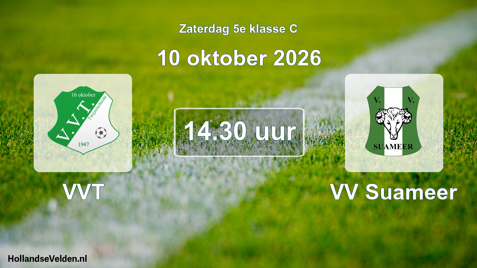 Geplande wedstrijd: VVT - VV Suameer (10 oktober 2026)