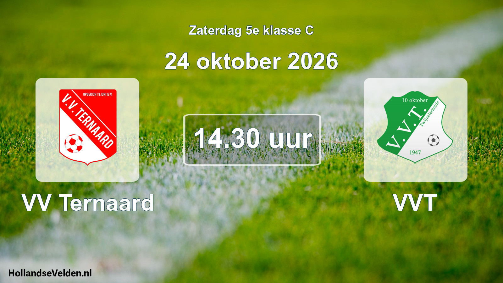 Geplande wedstrijd: VV Ternaard - VVT (24 oktober 2026)