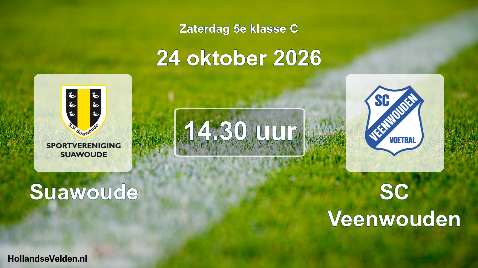 Geplande wedstrijd: Suawoude - SC Veenwouden (24 oktober 2026)