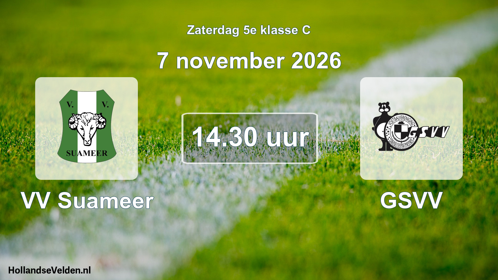 Geplande wedstrijd: VV Suameer - GSVV (7 november 2026)