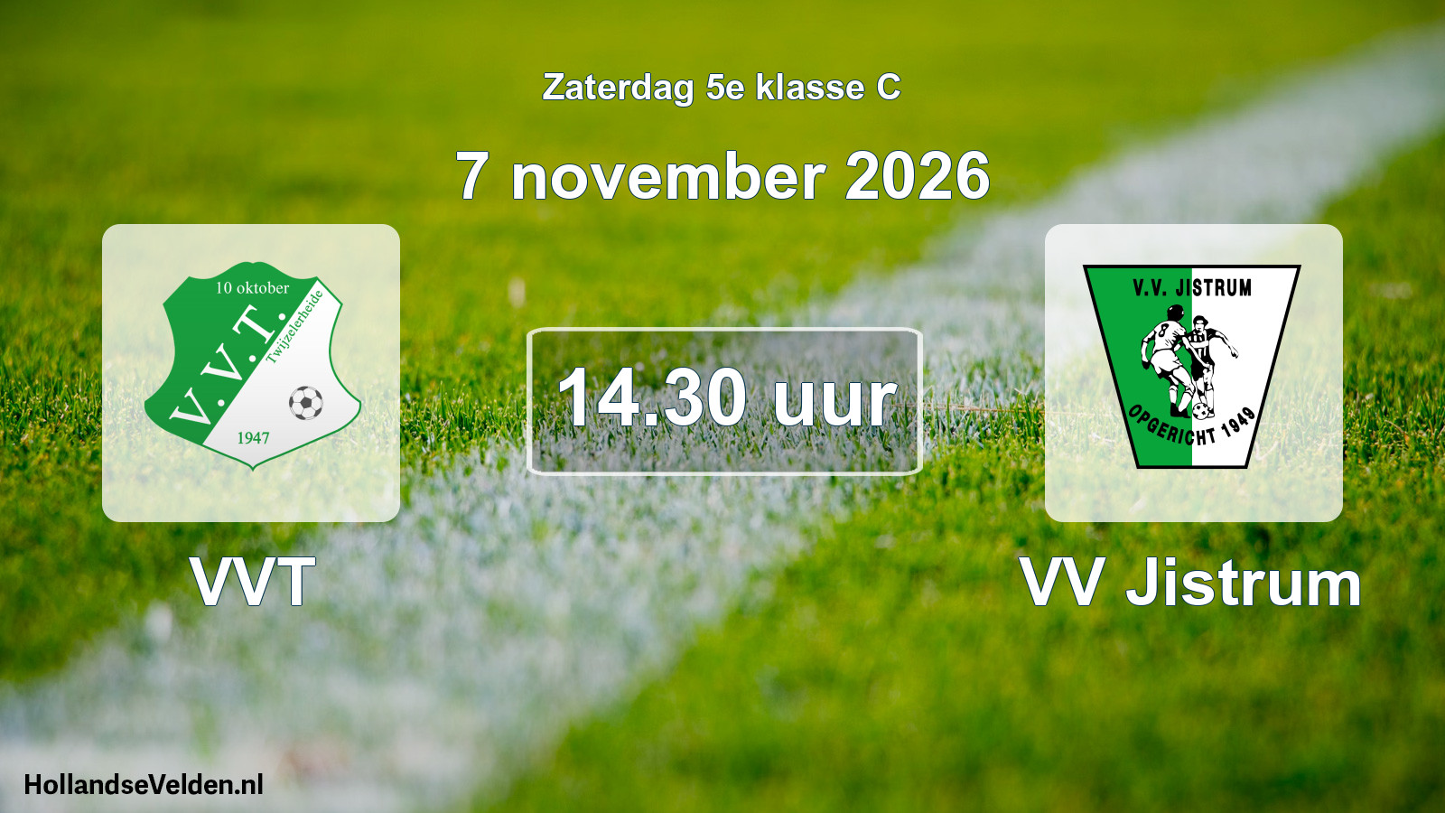 Geplande wedstrijd: VVT - VV Jistrum (7 november 2026)